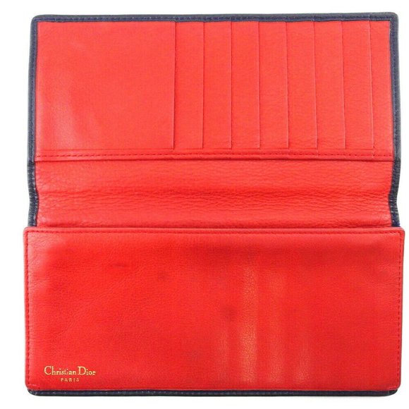 DIOR Long Wallet CD Mark Leather Authentic - Picture 9 of 11